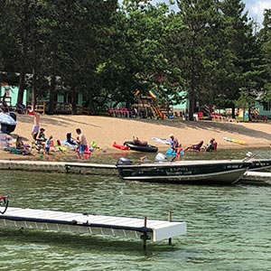 Sandy, safe beach for children to play